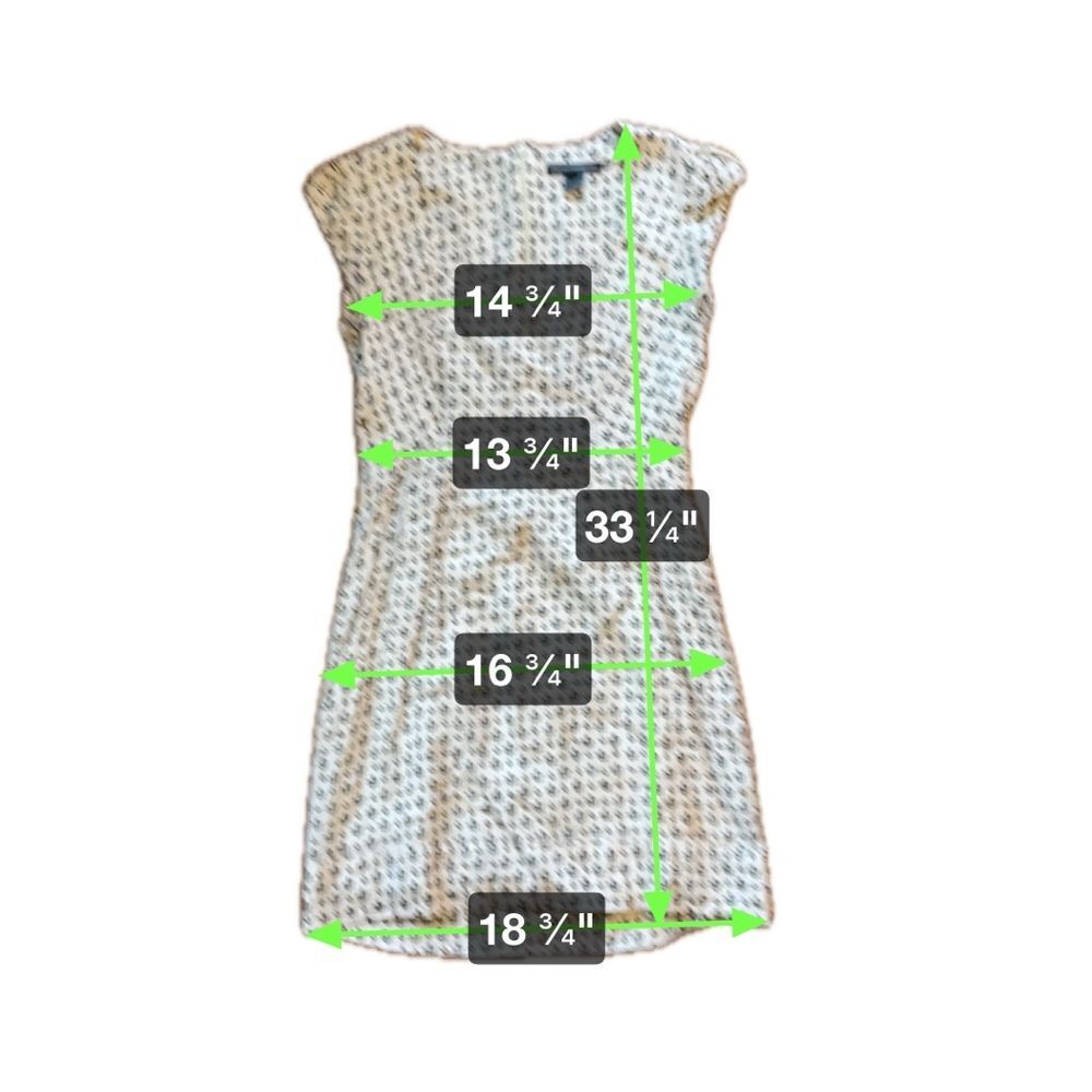 French Connection Beige Geometric Scoop Neck Babydoll Dress Women’s Size 6 - Picture 7 of 7